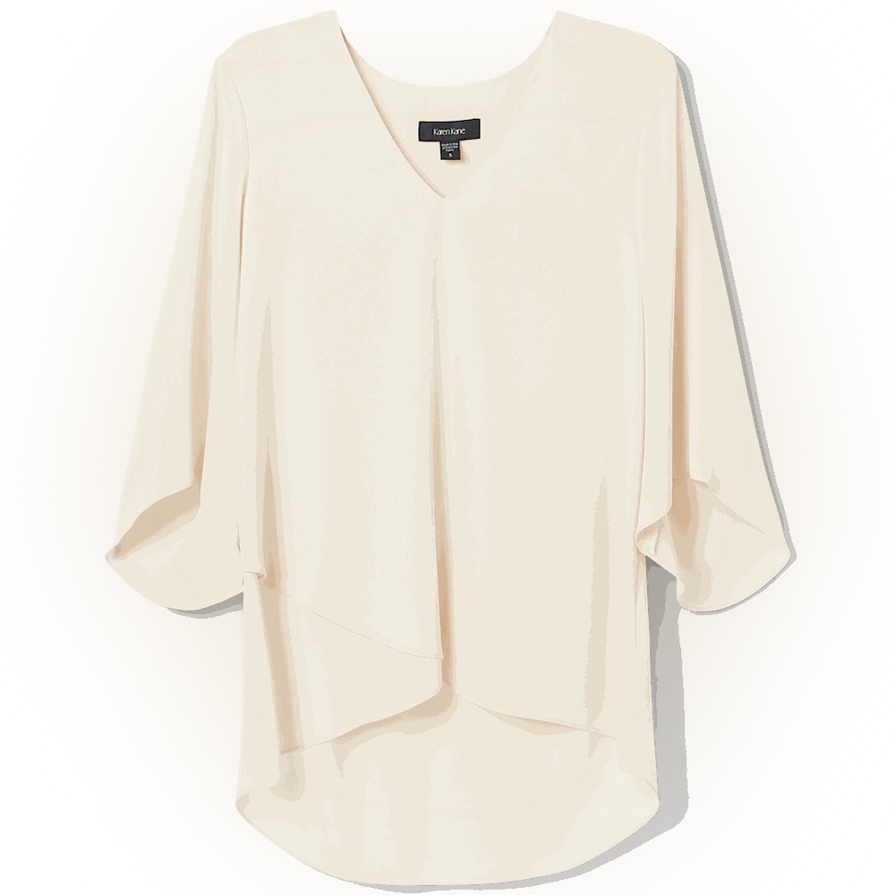 Karen Cane Bracelet Sleeve Asymmetric Top NWT SZ XL